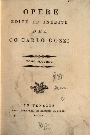 Opere edite ed inedite del Carlo Gozzi, 2