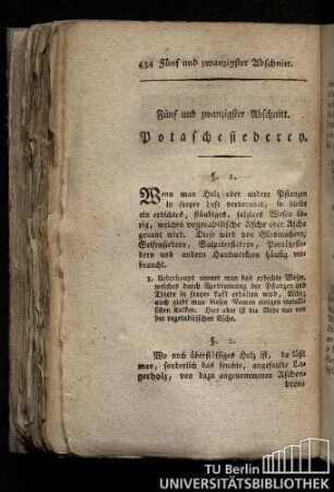 Fünf und zwanzigster Abschnitt. Potaschesiederey