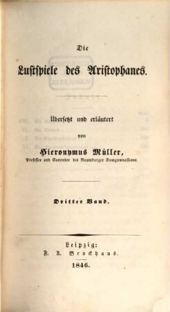 Die Lustspiele des Aristophanes, 3