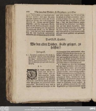 Das CLX. Capitel. Wie den alten Teichen, so öde gelegen, zu helffen?