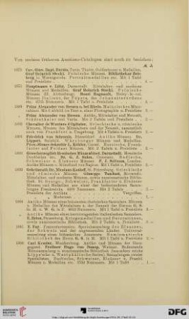 Von meinen früheren Auctions-Catalogen