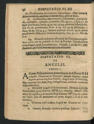 Disputatio VI. De Angelis.
