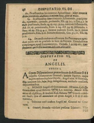 Disputatio VI. De Angelis.