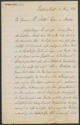 Brief an B. Schott's Söhne : 02.03.1899