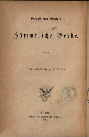 Leopold von Ranke's sämmtliche Werke, 22. Englische Geschichte vornehmlich im siebzehnten Jahrhundert ; 9