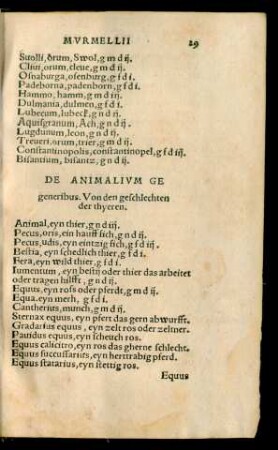 De Animalium Generibus ...