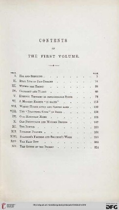 Contents of the first volume