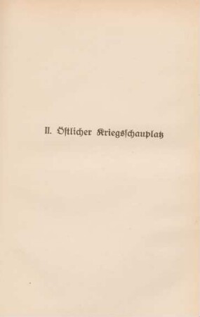 II. Östlicher Kriegsschauplatz