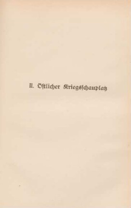 II. Östlicher Kriegsschauplatz