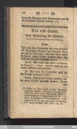 Das erste Capitel. Von Formirung der Stimme.