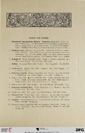 Kaiser und Könige (Nr. 1-171)