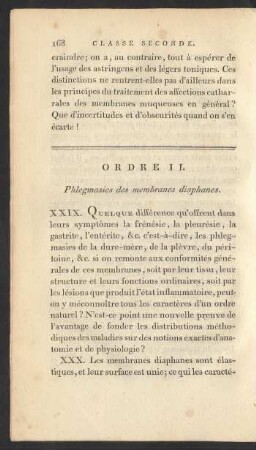 Ordre II. Phlegmasies des membranes diaphanes