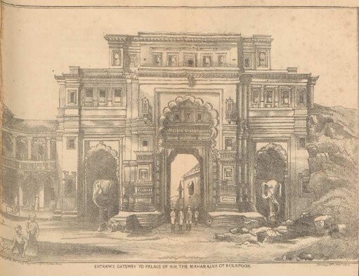 Entrance gateway to palace of H. H. the Maharajah of Kolapoor