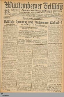 Württemberger Zeitung : das nationalsozialistische Morgenblatt in Stuttgart : WLZ, Württembergische Landeszeitung