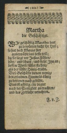 Martha die Geschäftige.