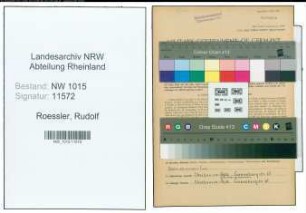 Entnazifizierung Rudolf Roessler , geb. 31.05.1914 (Betriebswart)