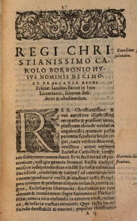 Epistola dedicata regi ... Carolo ... decimo super temporis praesentis calamitates