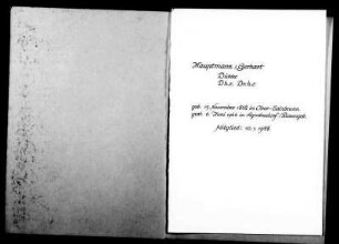 Hauptmann, Gerhart - Schriftsteller 1928 - Januar - 10