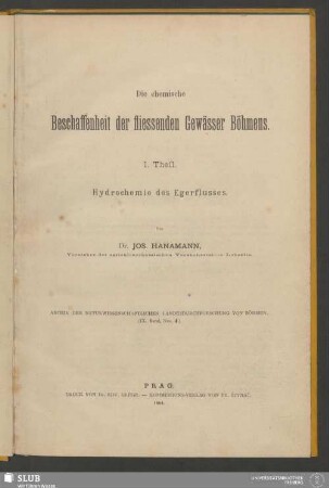1: Hydrochemie des Egerflusses