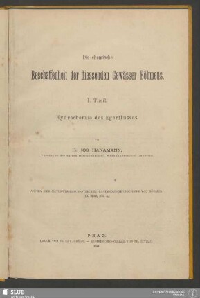 1: Hydrochemie des Egerflusses