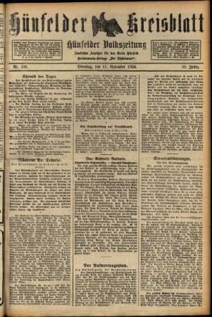 Ausgabe vom Dienstag, den 11. November 1924.
