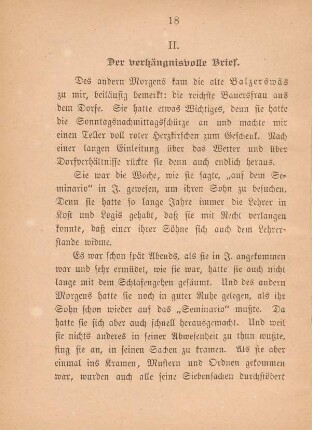 II. Der verhängnisvolle Brief