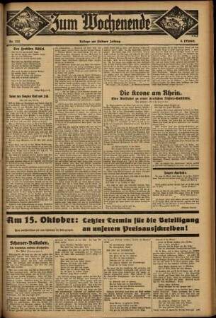 Zweite Ausgabe vom Sonntag, den 08. Oktober 1933.
