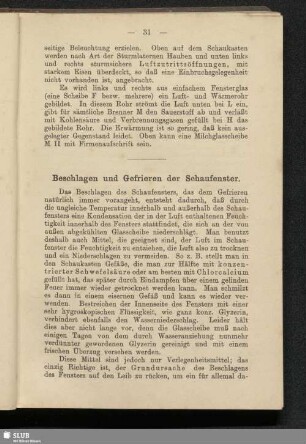 Beschlagen und Gefrieren der Schaufenster
