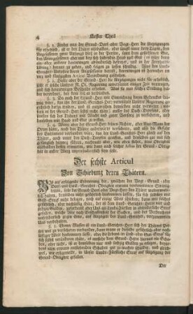 Der sechste Articul Von Schiebung deren Thätern.