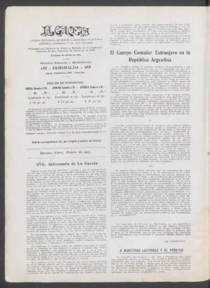 El Cuerpo Consular Extranjero en la República Argentina