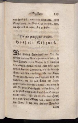 Ein und zwanzigstes Kapitel. Bosheit. Mißgunst.