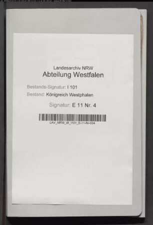 Aufstellung eines Etats von den den Staatsdomänen verbliebenen Krondomänen zu Corvey