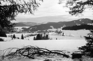 Hinterzarten: Tal mit Hinterzarten; vom Wald beim Heiligenbrunnen