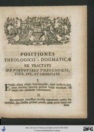 Positiones ... Ex Tractatu De Virtutibus Theologicis, Fide, Spe Et Charitate.