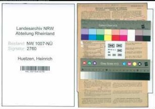 Entnazifizierung Heinrich Huetzen , geb. 18.07.1898 (Stanzer)