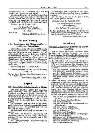 Berechtigung des Reifezeugnisses der dreijährigen Frauenschule : [Amtliche Erlasse der Unterrichtsverwaltungen der anderen Länder] ; [Braunschweig] ; [Amtlicher Teil]