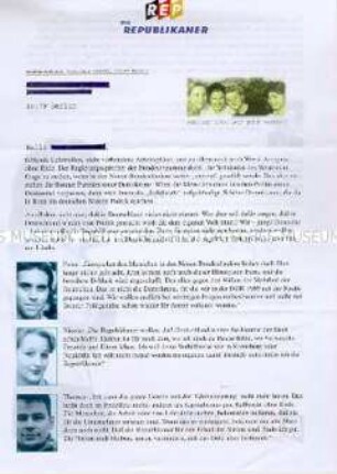 Offener Brief der Republikaner zur Bundestagswahl 1998