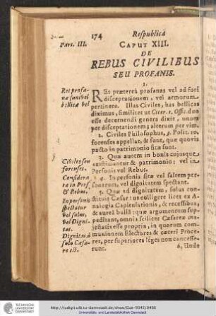 Pars III. Caput XIII. De Rebus civilibus