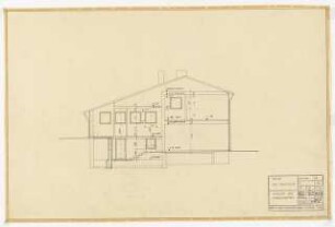 Wohnhaus Jagusch, Karlsruhe: Ansicht von Nordwesten 1:50