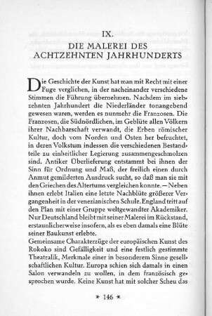 IX. Die Malerei des achzehnten Jahrhunderts