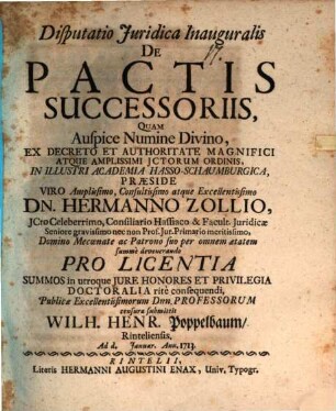 Disp. iur. inaug. de pactis successoriis