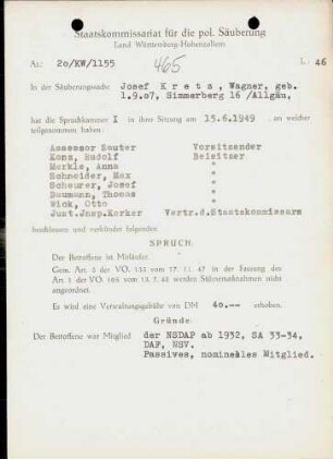 Kretz, Josef