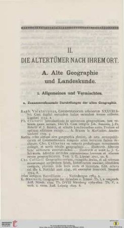 Die Altertümer nach ihrem Ort