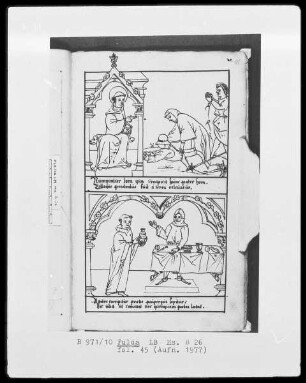 Illustrationen zur Vita Sancti Benedicti & Bis-Bini-Vita — ---, Folio 45 rectoBildseite