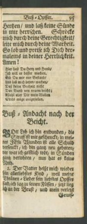 Buß-Andacht nach der Beicht