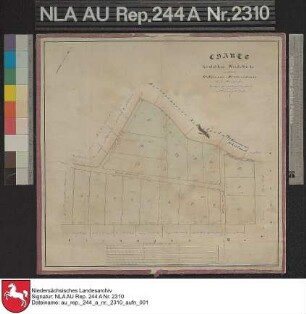 Lage der fiskalischen Weideflächen zwischen dem Backemoor und dem Breinermoor im Amt STICKHAUSEN Handzeichnung von F. W. Sprengell Papier auf Leinen Format 34,0x32,5 M 1:2.000