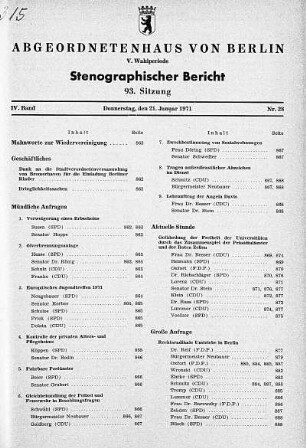 Nr. 28 (93), 21. Januar 1971