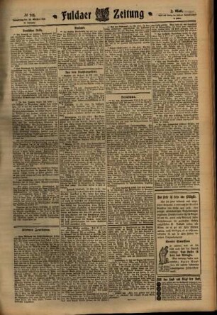 Zweite Ausgabe vom Donnerstag, den 20. Oktober 1910.