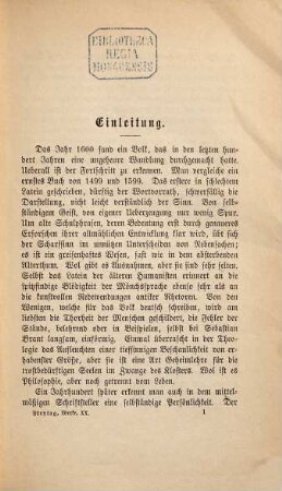 Gesammelte Werke, 20. Bilder aus der deutschen Vergangenheit; 3. Aus dem Jahrhundert des großen Krieges (1600 - 1700)