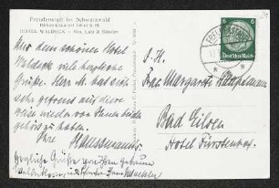 Brief von Hildegard Haussmann, Unbekannt und Hermann Haussmann an Margarete Hauptmann